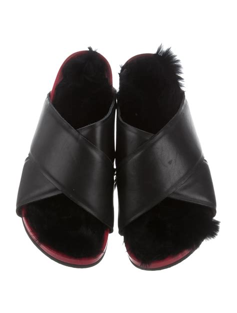 celine aandals|Celine fur sandals buy online.